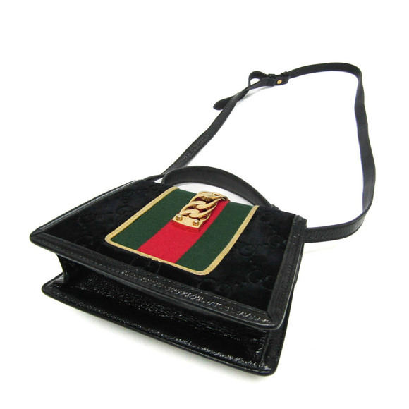 GUCCI Black Leather Sylvie Shoulder Bag - Picture 2 of 12